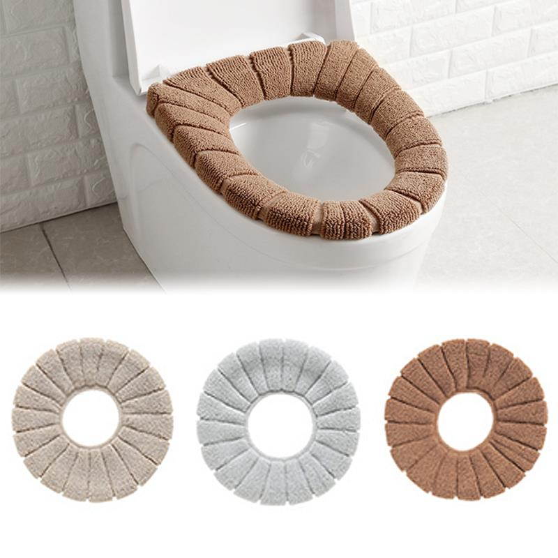 1PCS Bathroom Filling Soft Thickened Seat Pads Washable Warmer Toilet Mat Cover Winter Comfortable 35cm Seat Cushion