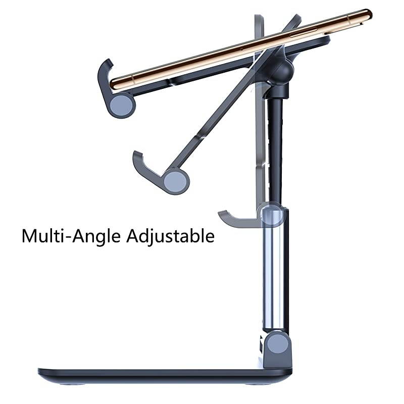 Cell Phone Stand, Multi-Angle Adjustable Desk Cellphone Stand Compatible with iPhone 11 Pro Max 11 Pro 11 Xs Max XR X 8 7 6 6S Plus SE 5 5S,Android Smartphone (Black)
