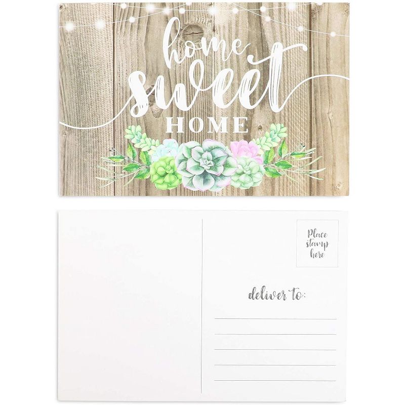 48-Pack Home Sweet Home Postcard Set, Moving Annoucment, Postage Friendly, 4x6