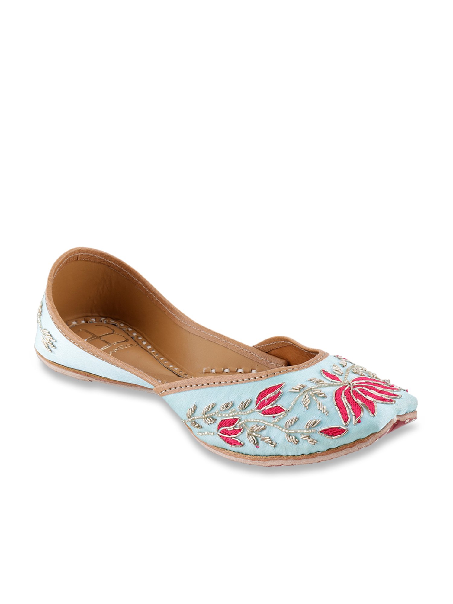 Glam Story Women's Rosalie Blue Ethnic Juttis