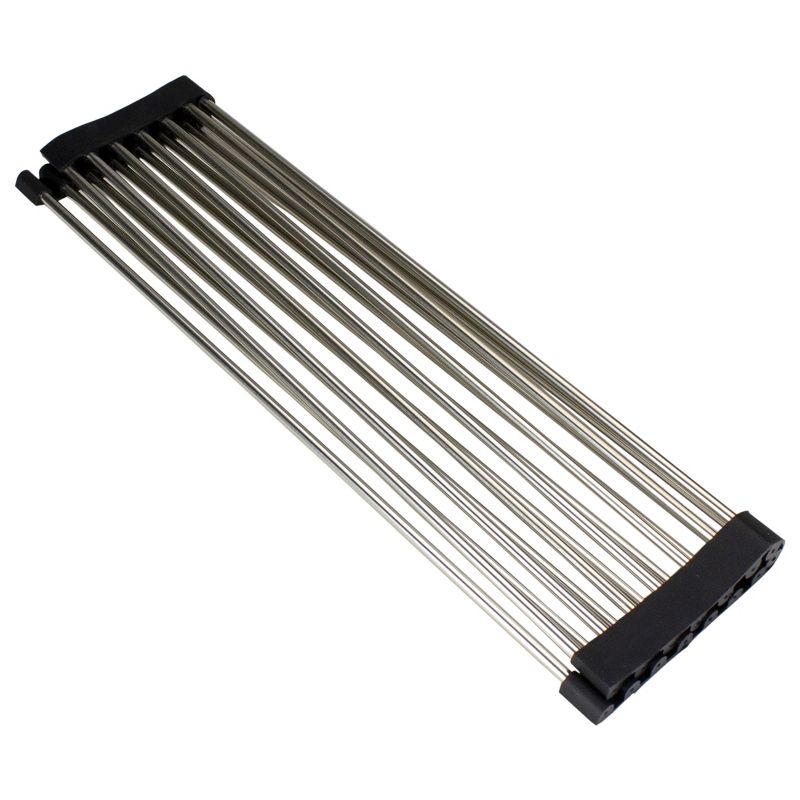 Northlight 16" Roll-Out Metal and Silicone Kitchen Dish Rack