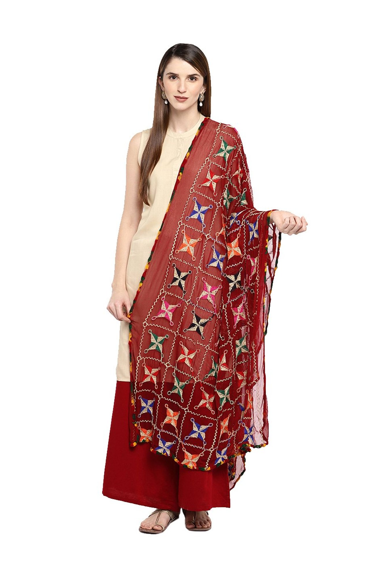 Dupatta Bazaar Maroon Dupatta