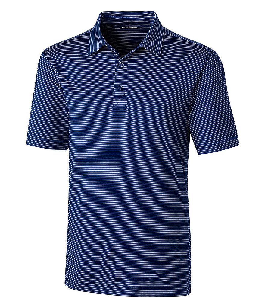 Cutter & Buck Big & Tall Forge Polo Pencil Stripe Performance Stretch Short-Sleeve Polo Shirt