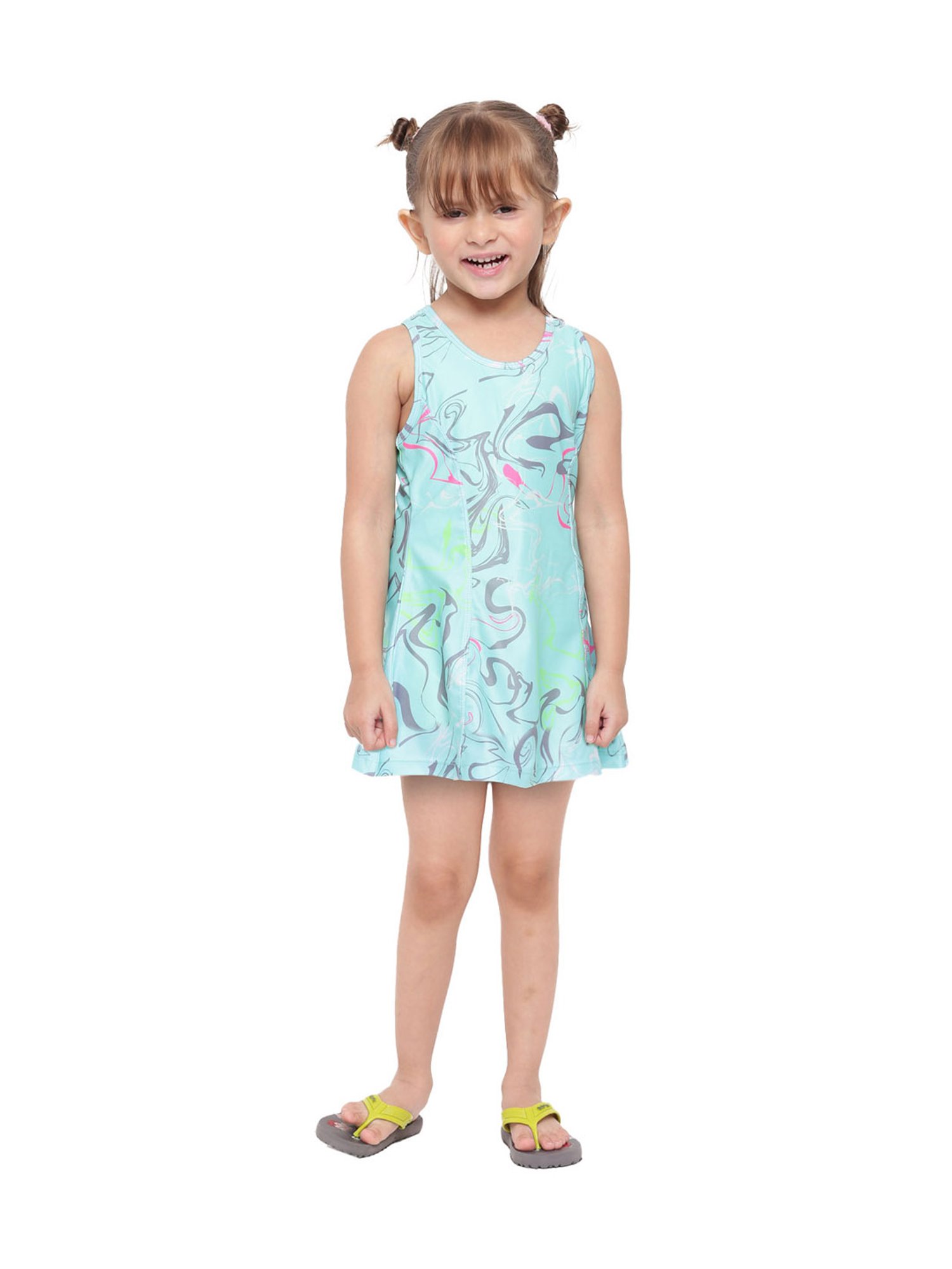 IO Kids Blue Printed Dress