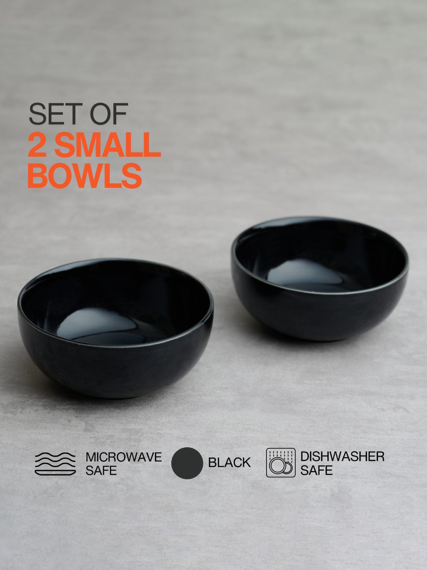 BlackCarrot Black Ceramic Dip Bowls Set of 2