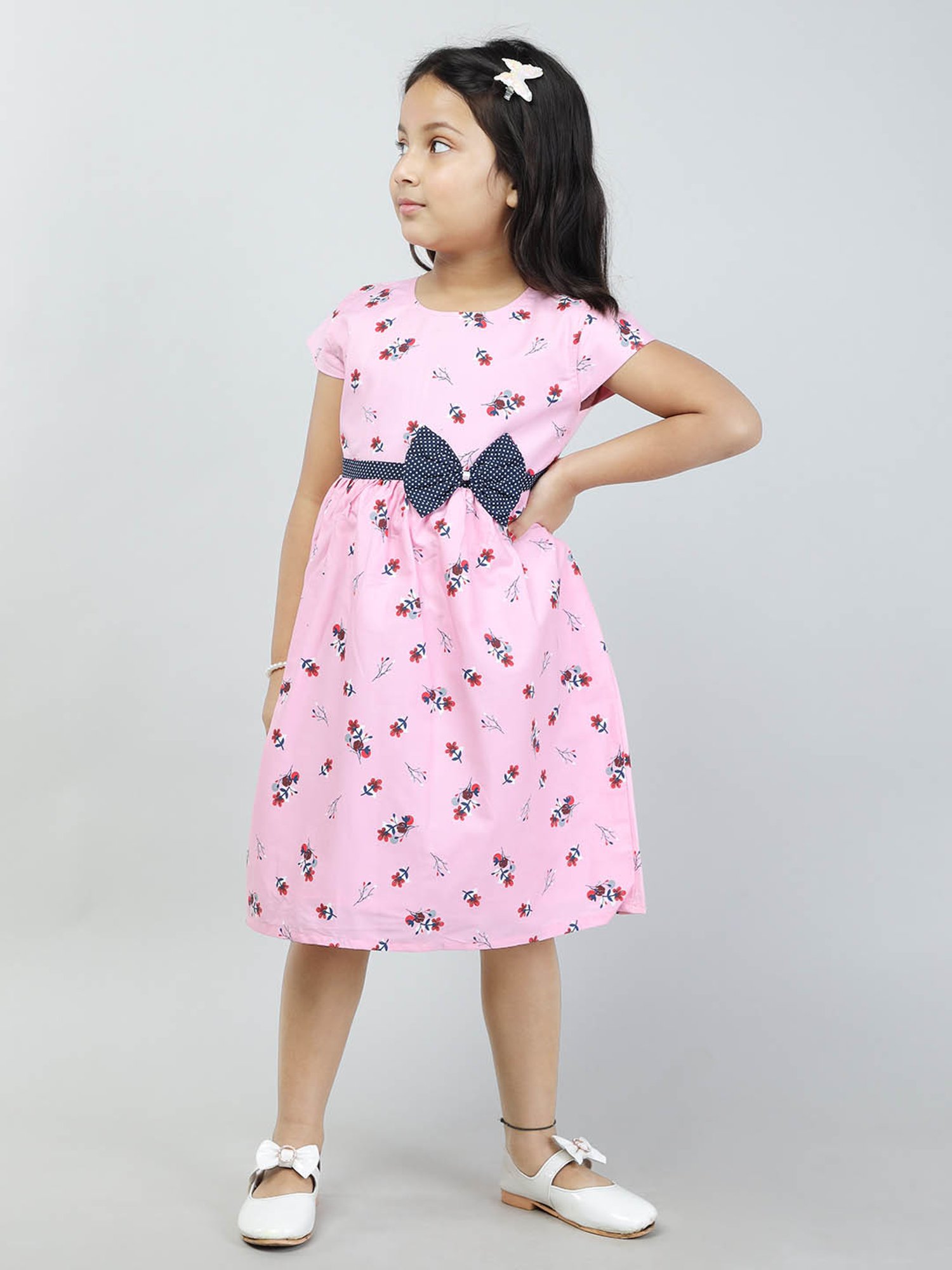 Todd N Teen Kids Pink Floral Print Frock