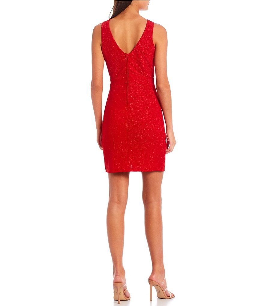 Jump Sleeveless Cowlneck Sheath Satin Dress