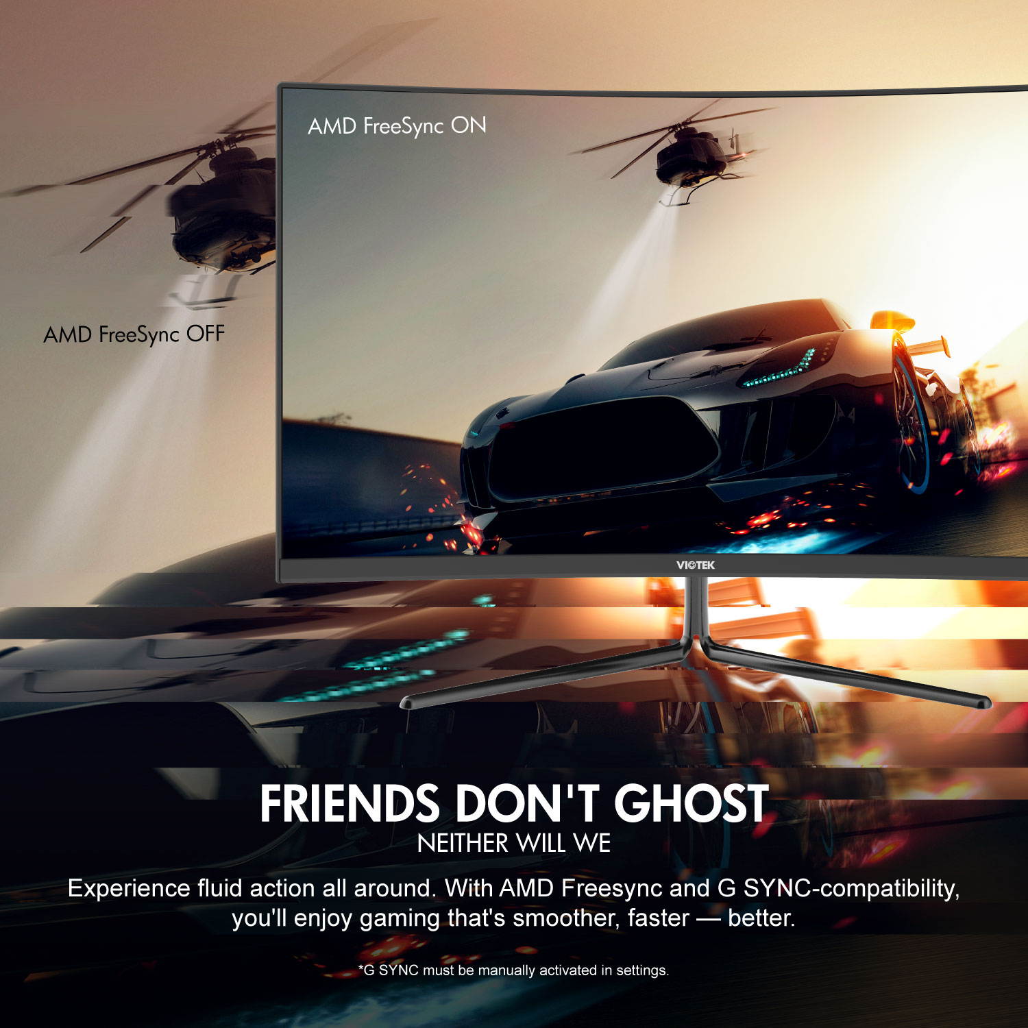 VIOTEK GNV27DB 27" Curved QHD Gaming Monitor 144Hz 2560 x 1440 p (2K) 4.8ms (OD) 1500R Curvature, FreeSync DP, 3 x HDMI, 3.5mm