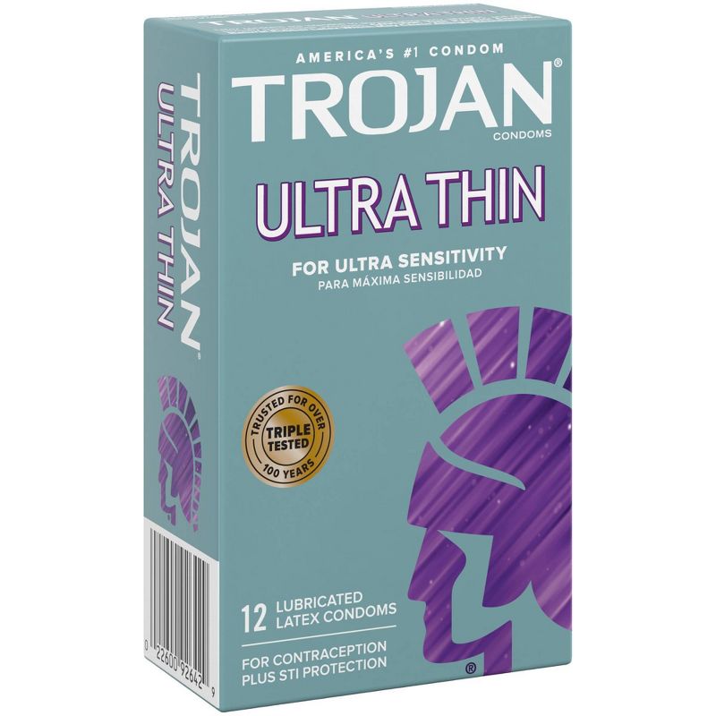Trojan Ultra Thin for Ultra Sensitivity Premium Lubricated Latex Condoms - 12ct
