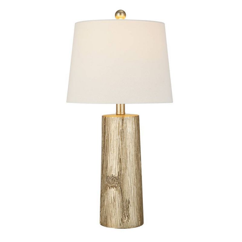 24" Faux Wood Table Lamp (Includes LED Light Bulb) Silver - Cresswell Lighting