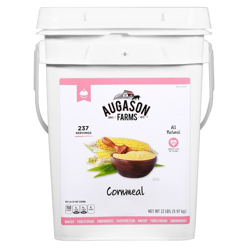 Augason Farms Gluten Free Cornmeal Emergency Food - 22lb Pail