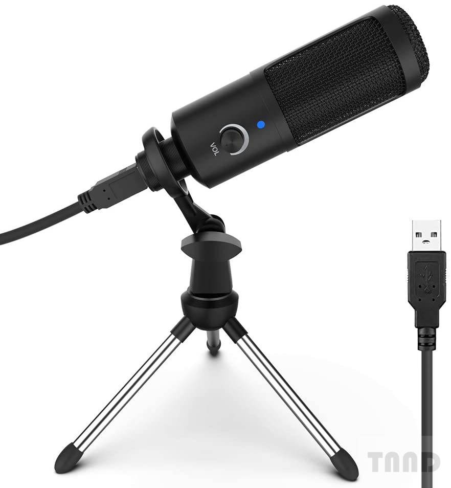 USB Microphone,  Metal Condenser Recording Microphone for Laptop MAC or Windows Cardioid Studio Recording Vocals, Voice Overs,Streaming Broadcast and YouTube Videos