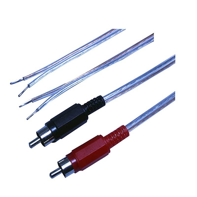 Adapter Cable from Speaker Wires to RCA PlugRCA Plug CableRCA Plug Adapter Speaker Wire Pair with RCA Males BlackRed