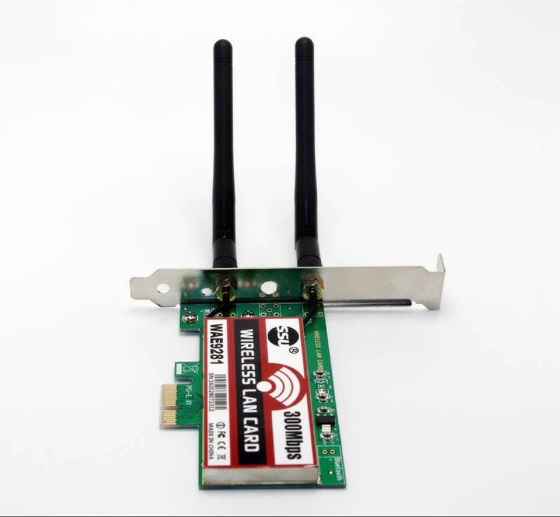 PCI-Express 300Mbps Wireless WiFi Card Adapter 2 Antennas for Desktop Laptop PC