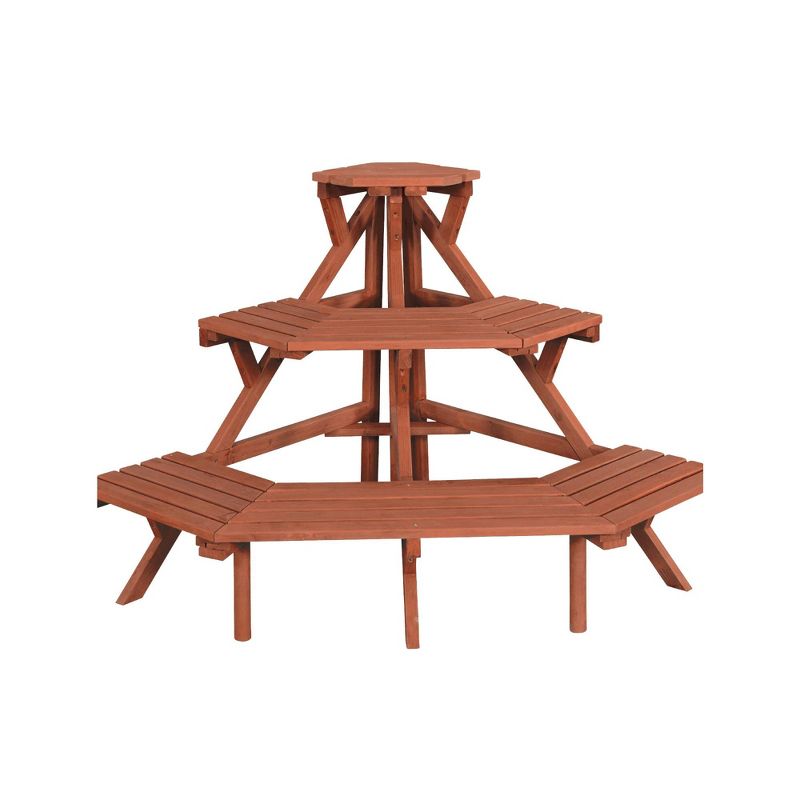 24" H Novelty Wood Planter Stands and Holders - Brown - Leisure Season
