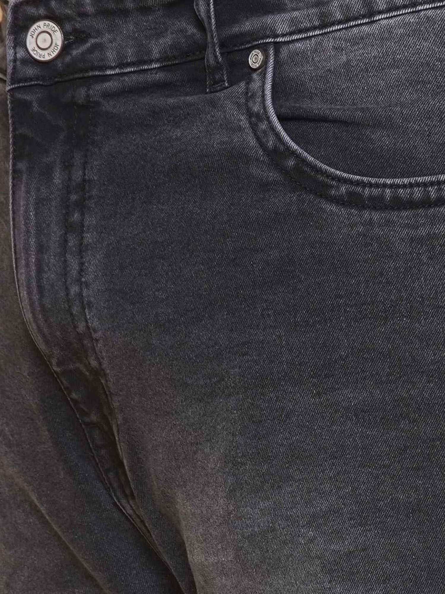 John Pride Coal Black Regular Fit Jeans