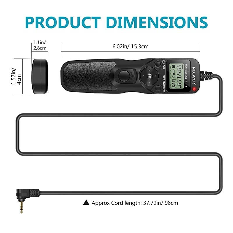 LCD Timer Shutter Release Remote Control for Canon 700DT5i 650DT4i 550DT2i 500DT1i 350DXT 400DXTi 1000DXS 450DXSi 60D 100D and Pentax