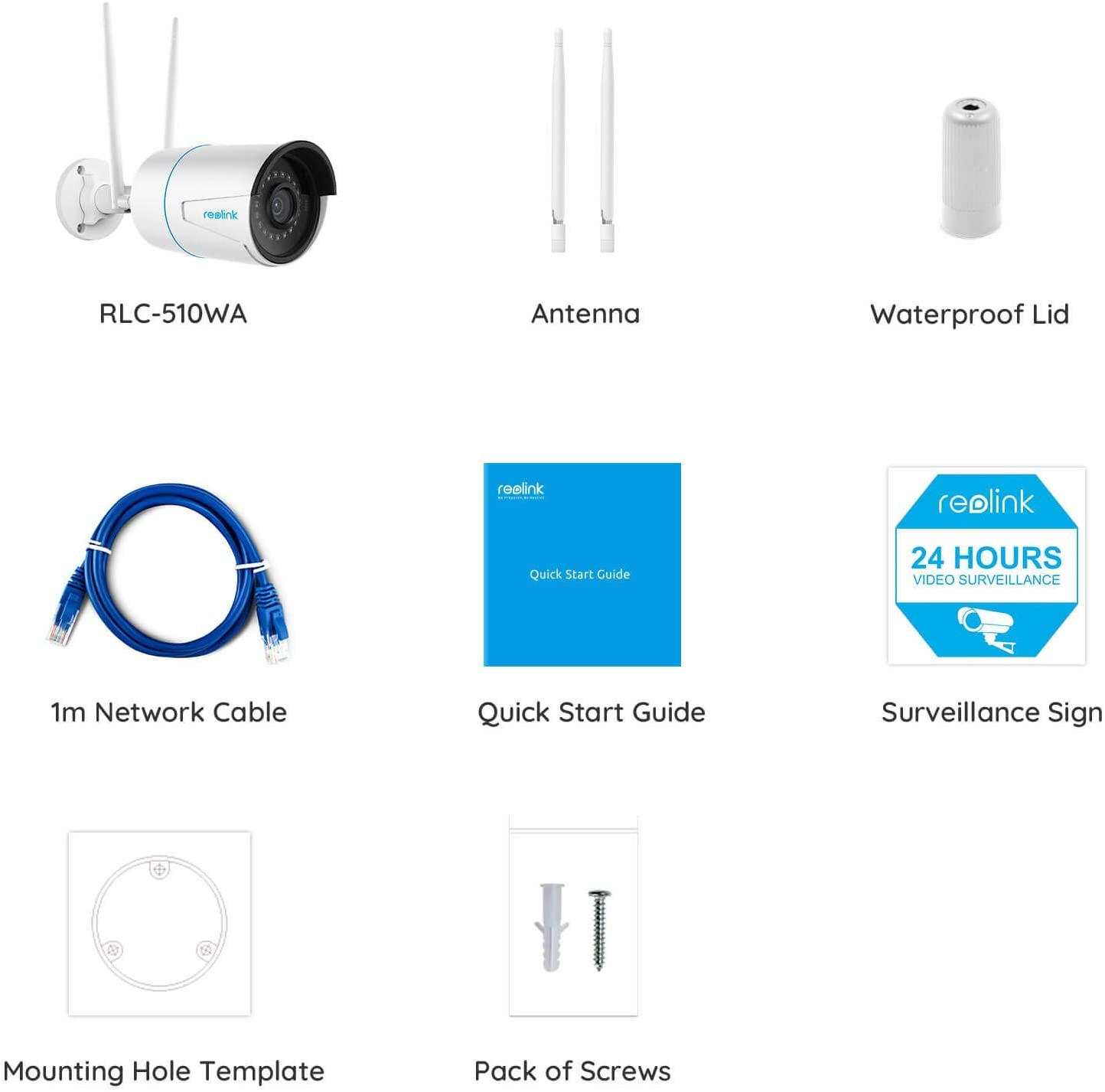 Reolink 5MP HD Smart Human/Vehicle Detection 2.4G/5Ghz WiFi Camera, work with Google Assistant, Time-Lapse, 256GB Micro SD Storage (not Included) for 24/7 Recording, RLC-510WA