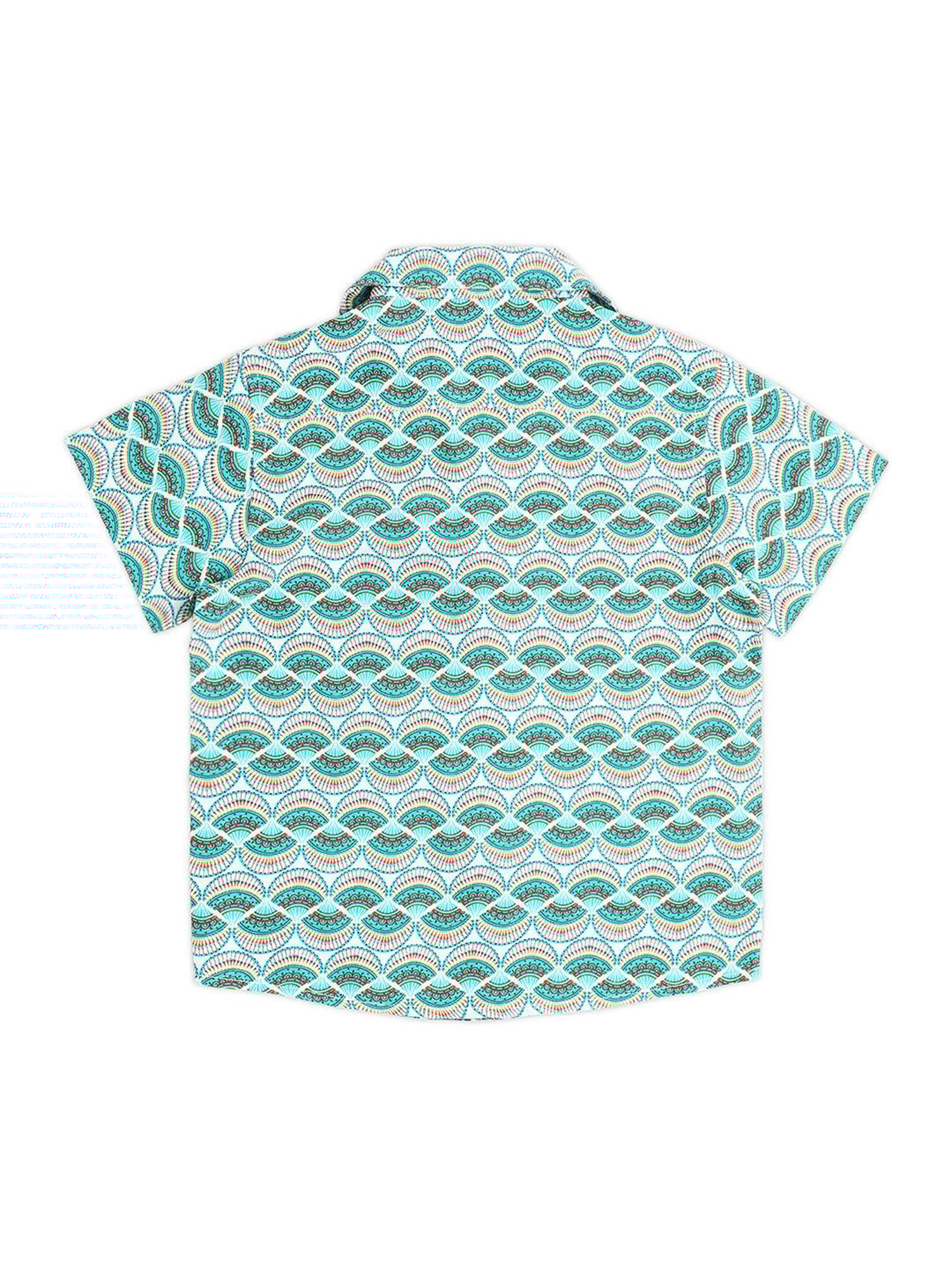 Lil Drama Kids Green Printed Shirt