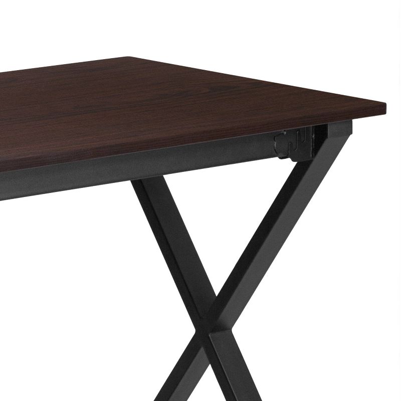 47.25''W X 23.75''D Computer Desk with Frame - Walnut Laminate Top/Black Frame - Riverstone Furniture Collection