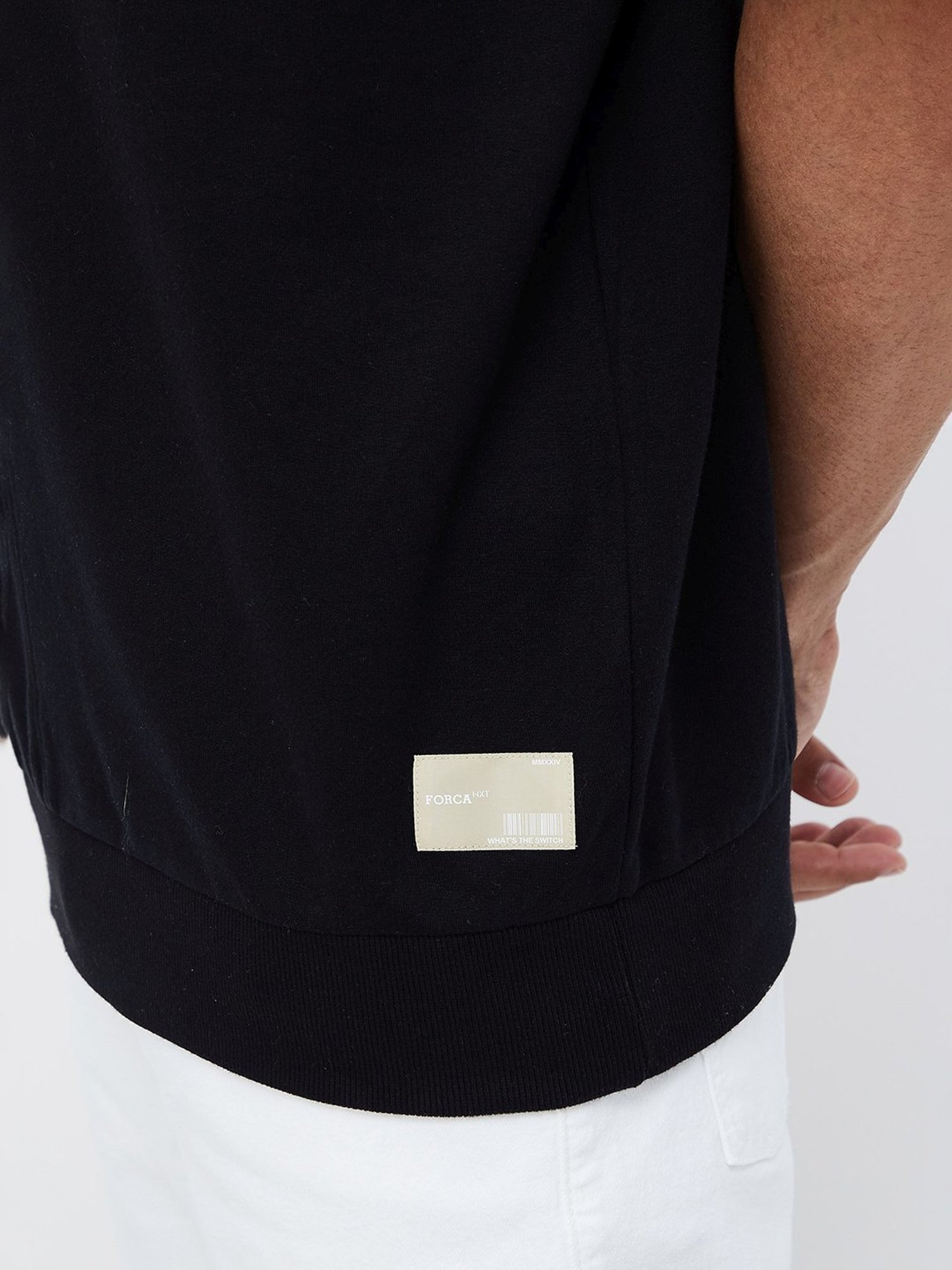 Forca Black Regular Fit Hooded Sweartshirt