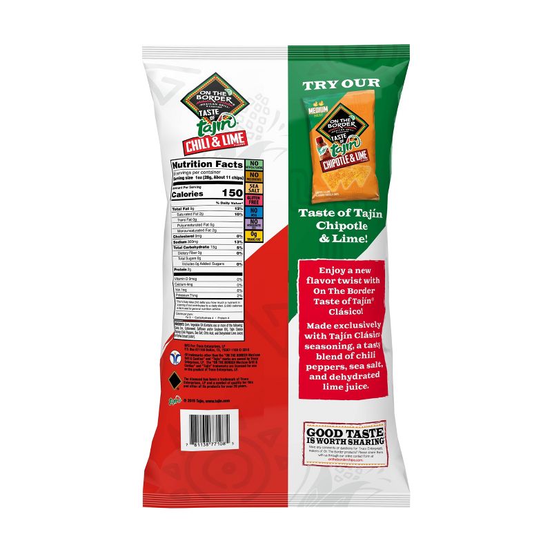 On The Border Taste Of Tajin Chili & Lime Flavor Tortilla Chips - 8oz