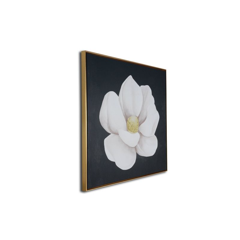 29" x 29" Magnolia Floating Framed Wall Canvas White - Gallery 57