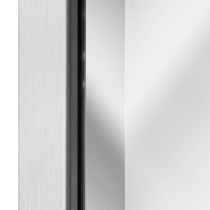 30" x 40" Classic Brushed Metal Frame Wall Mirror Nickel - Head West