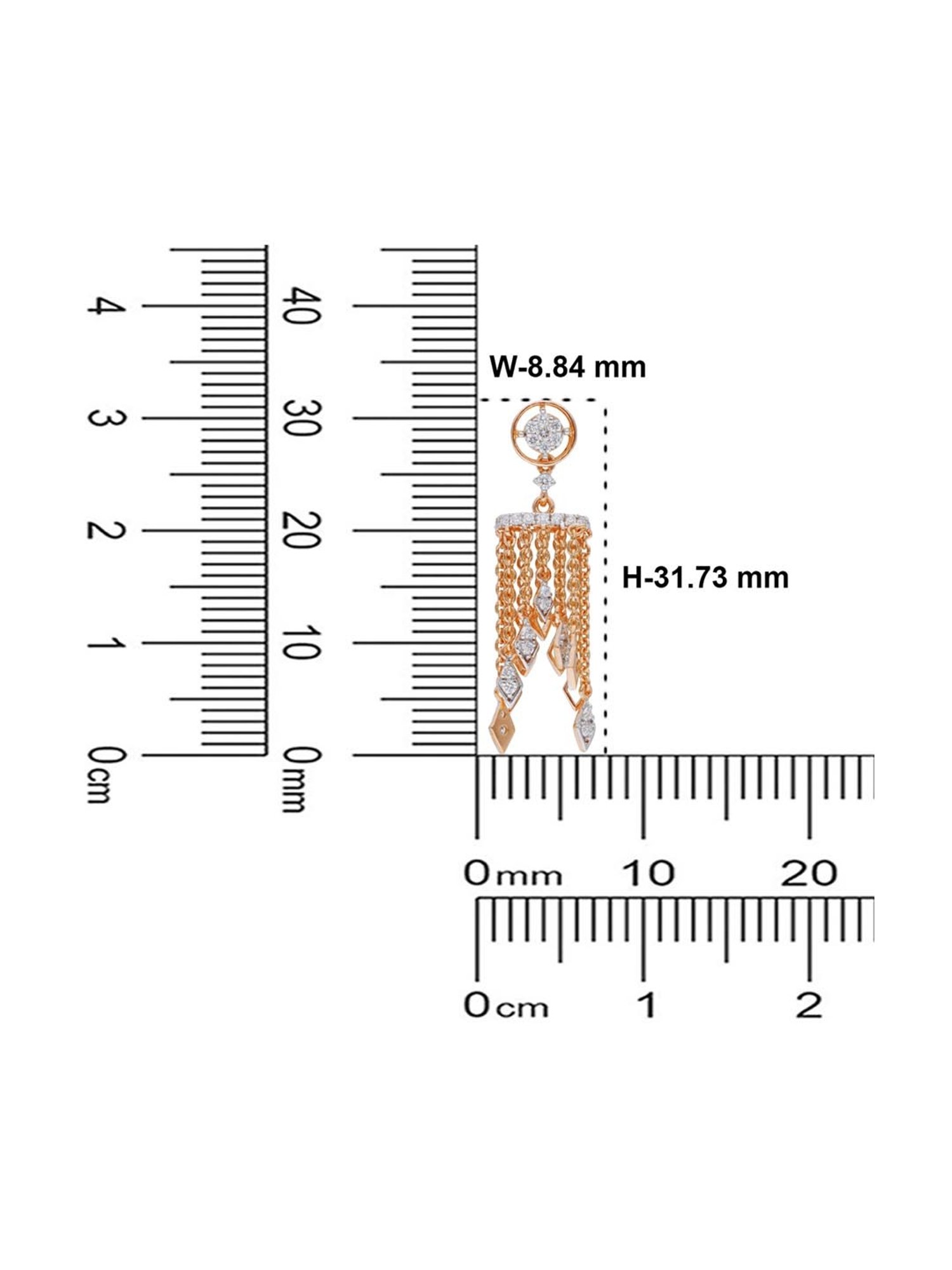 CKC 18k Gold & Diamond Earrings with Rose-Gold Polish for Women