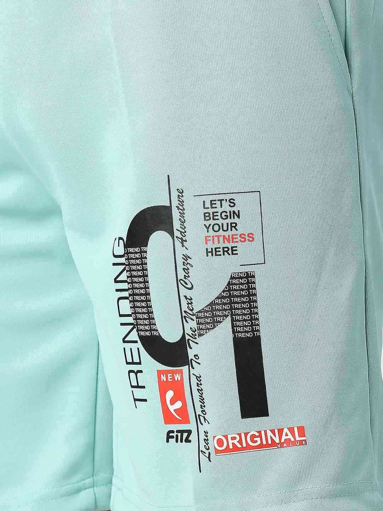 Fitz Blue Regular Fit Printed Shorts