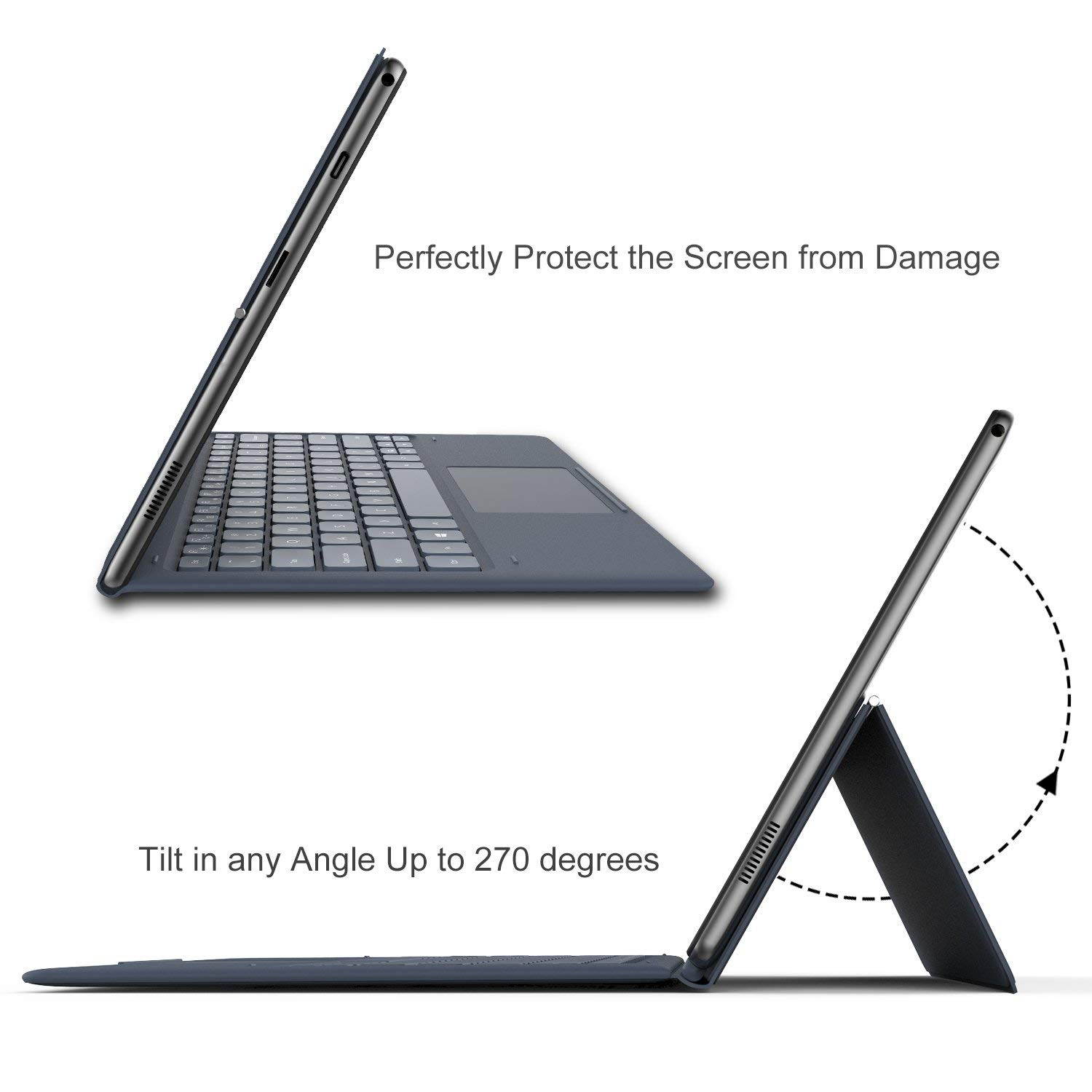 Zgeer 2-in-1 Laptop, 11.6 inch Tablet with Keyboard, 1920x1080 Black Diamond Screen, Intel Apollo Lake N3450 2.2GHz, 4GB RAM, 64GB EMMC, Windows 10