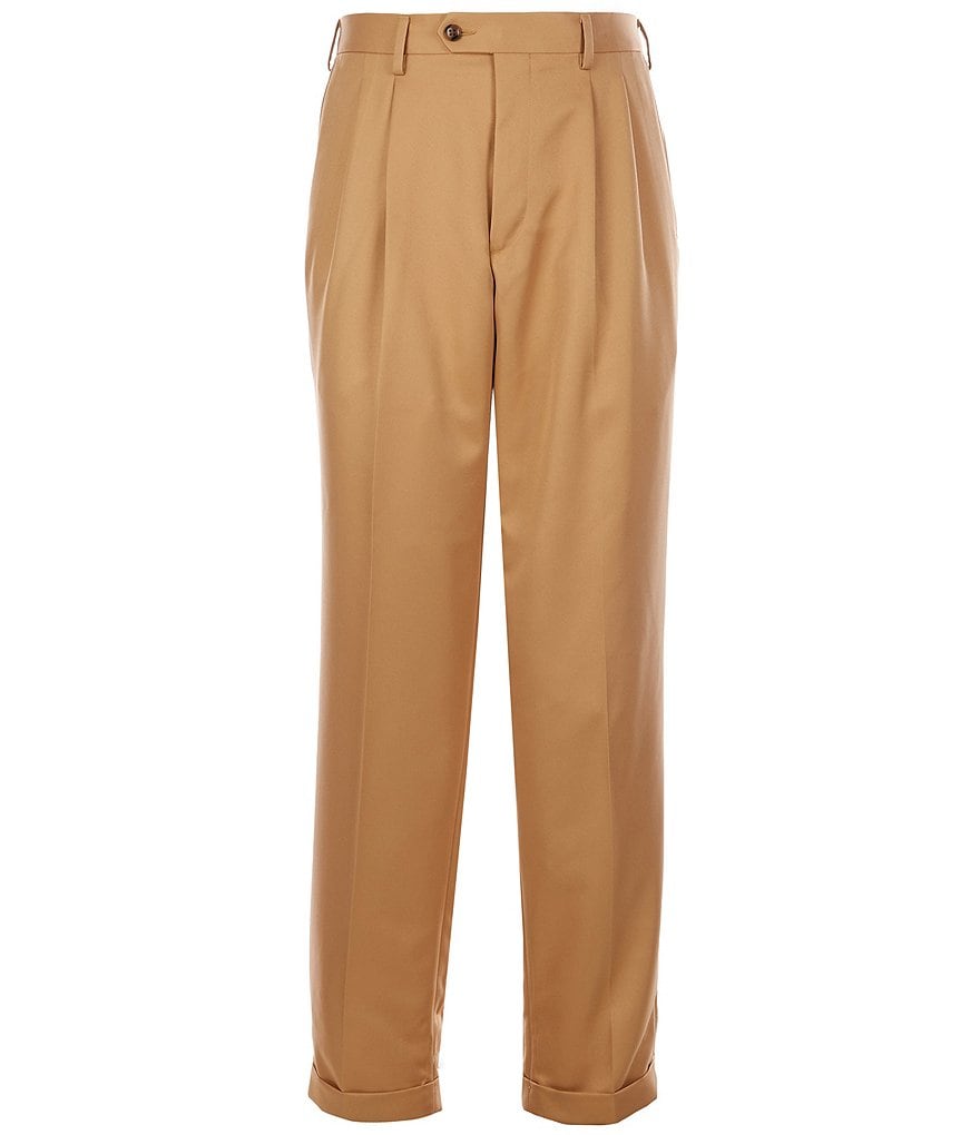 Roundtree & YorkeTravel Smart Non-Iron Pleated Ultimate Comfort Microfiber Stretch Fashion Dress Pants