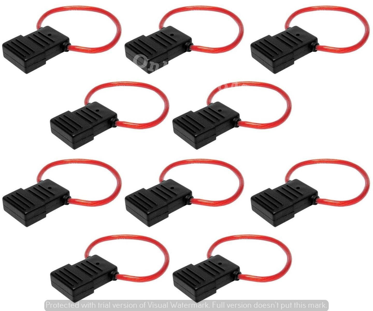 10 pack 8 gauge Waterproof Maxi Fuse Holder Car Audio 12 Volt Power Cable Wire