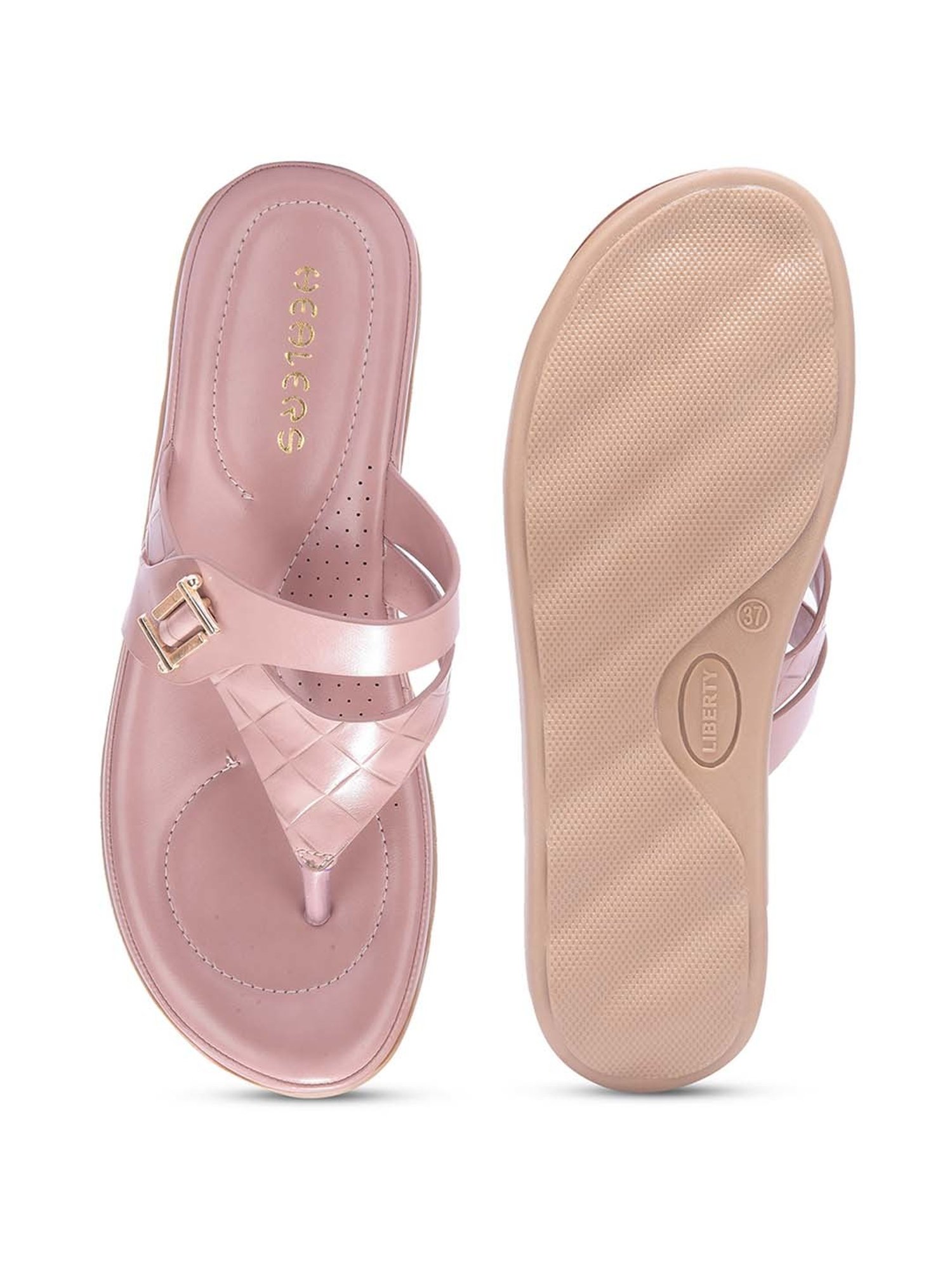 Healers by Liberty Women's Peach Thong Wedges