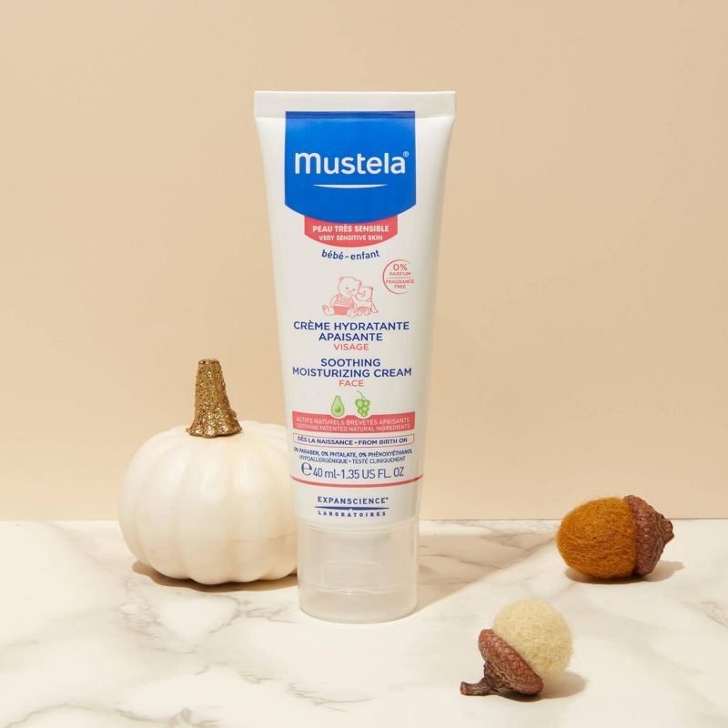 Mustela Sensitive Soothing Moisturizing Baby Face Cream Fragrance Free - 1.35 fl oz