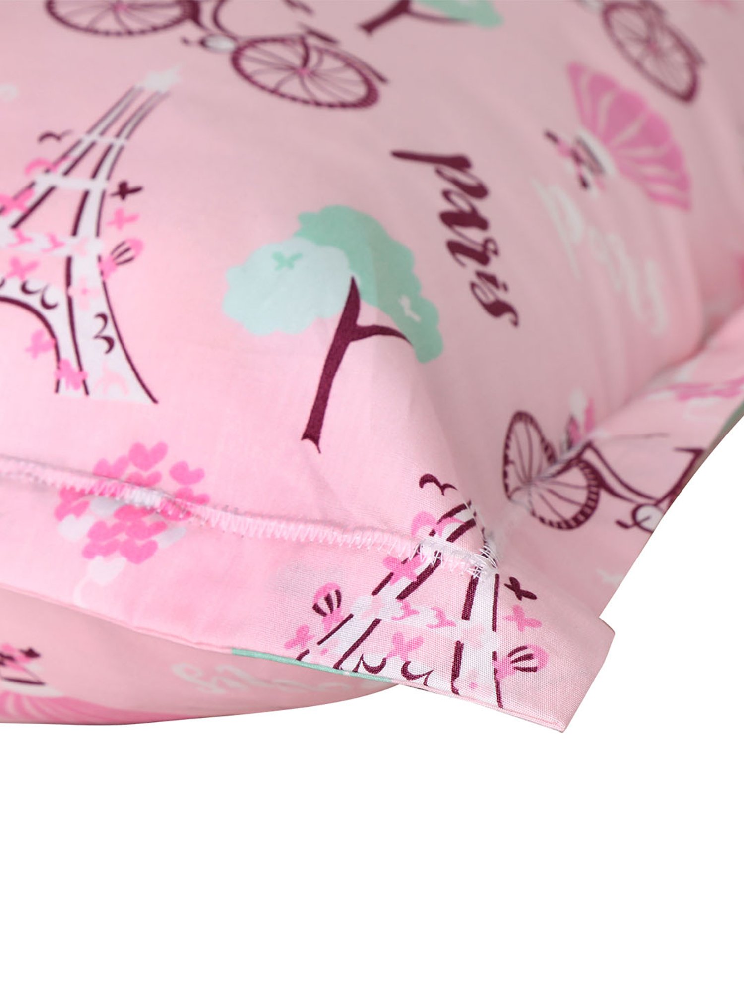 Nigh Nigh Paris Pink Cotton 300 TC Kids Bed Linen Set