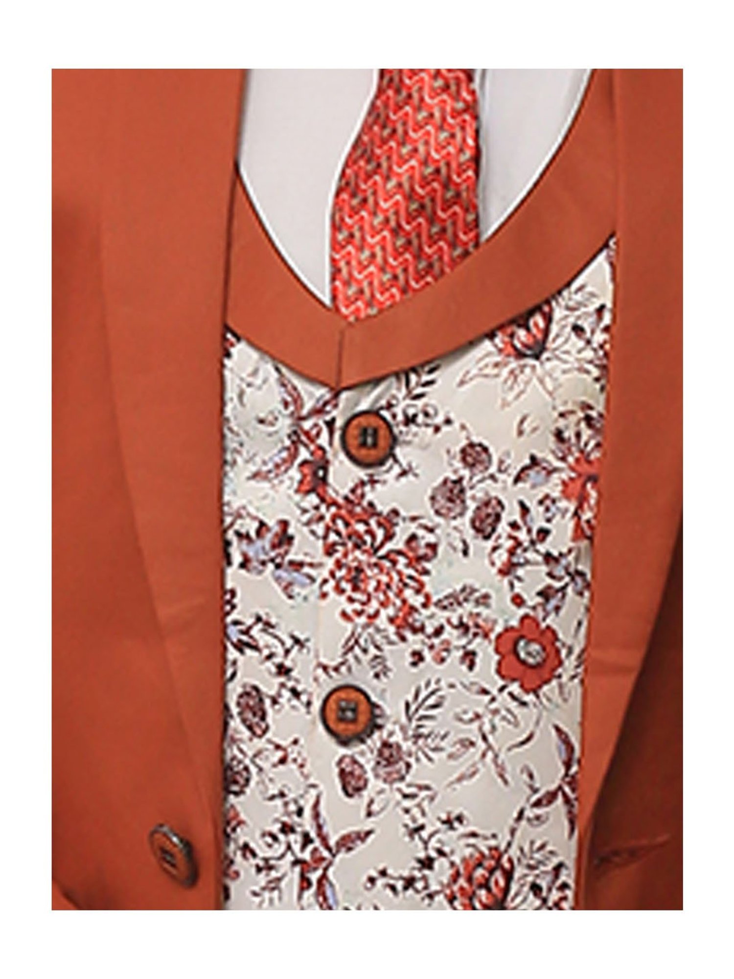 Fourfolds Boys Blue & White Solid Full Sleeves Suit Set