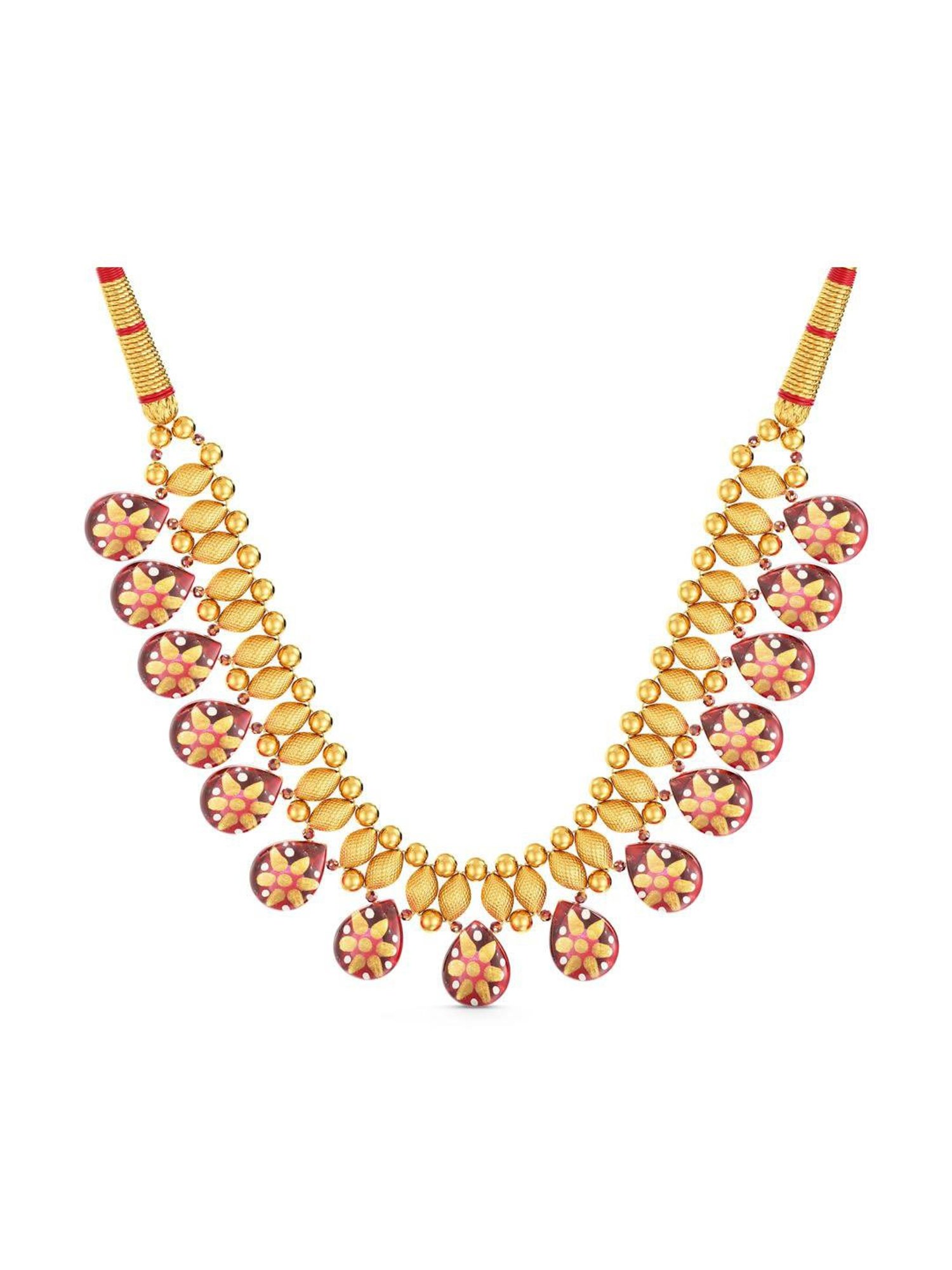 CKC Repouss&iquest; Work Rudraksha Gold Extender Neck Chain: Spiritual Elegance