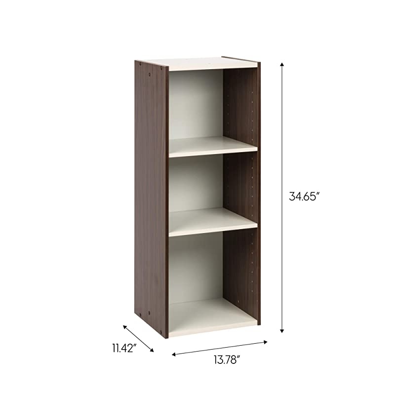 USA Space Saving Shelf with Adjustable Shelves 14 x 34quot Walnut Brown 1 Pack
