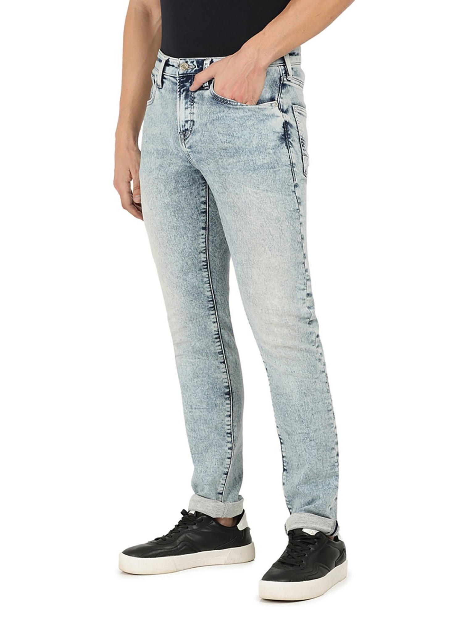 EVERBLUE Blue Comfort Slim Midrise Stretchable Jeans