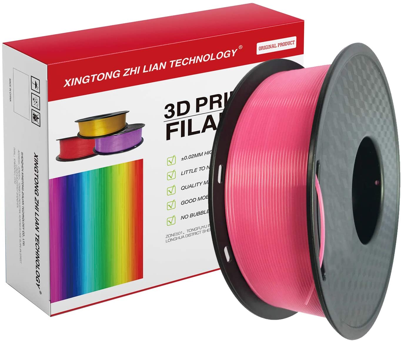 XTZL3D| PLA Material Printing Filament for 3D Printer, Pink,1kg, 1.75mm