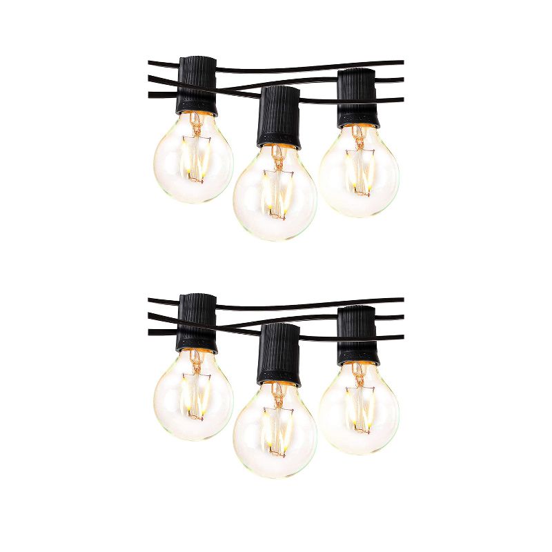 Brightech JL-3BB7-X0UZ Waterproof 1 Watt LED Outdoor 26 Feet String Edison Patio Globe Lights, Warm White (2 Pack)