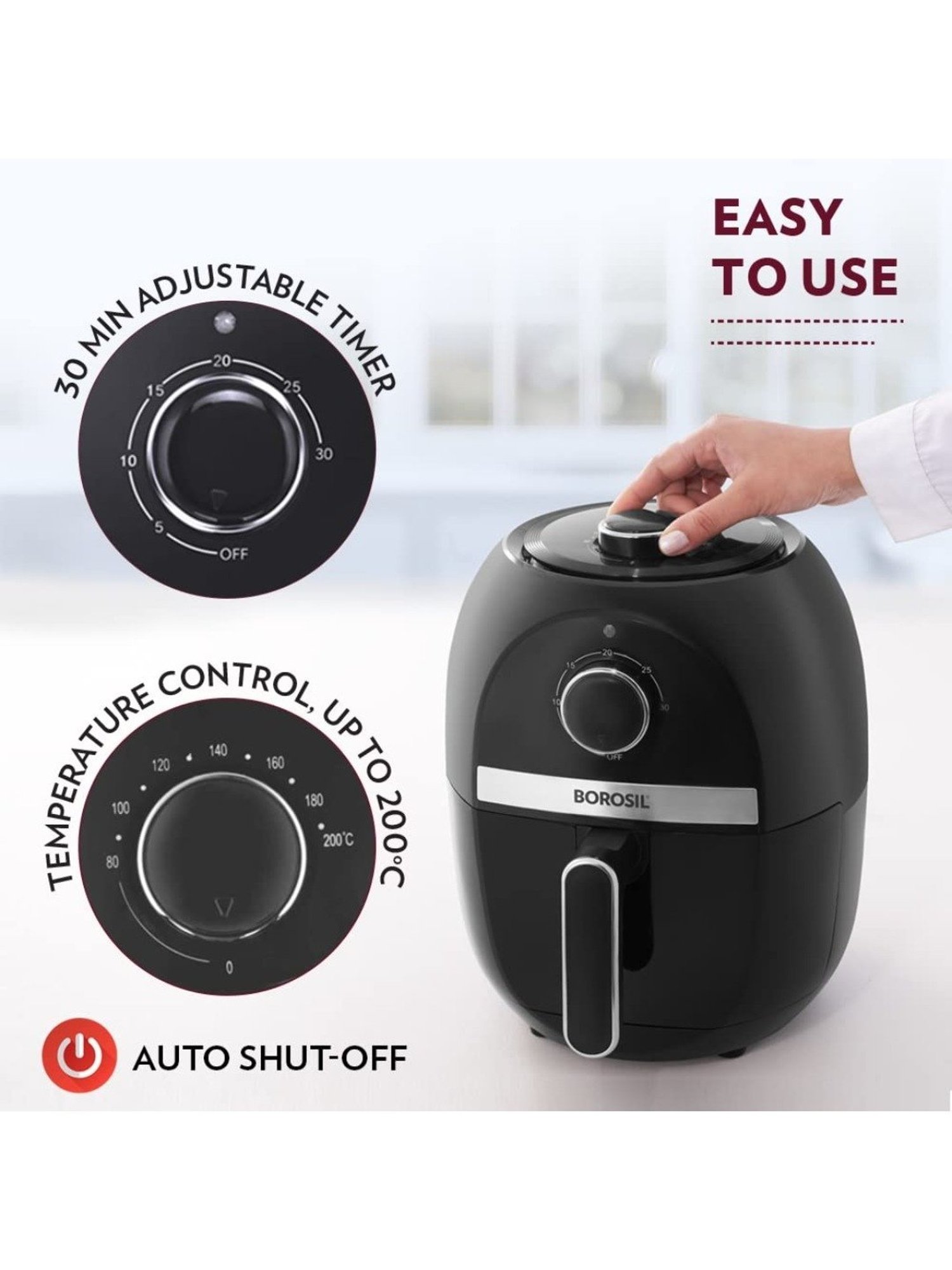 Prestige Nutrifry Black Plastic Electric Digital Touch Airfryer 4.5L