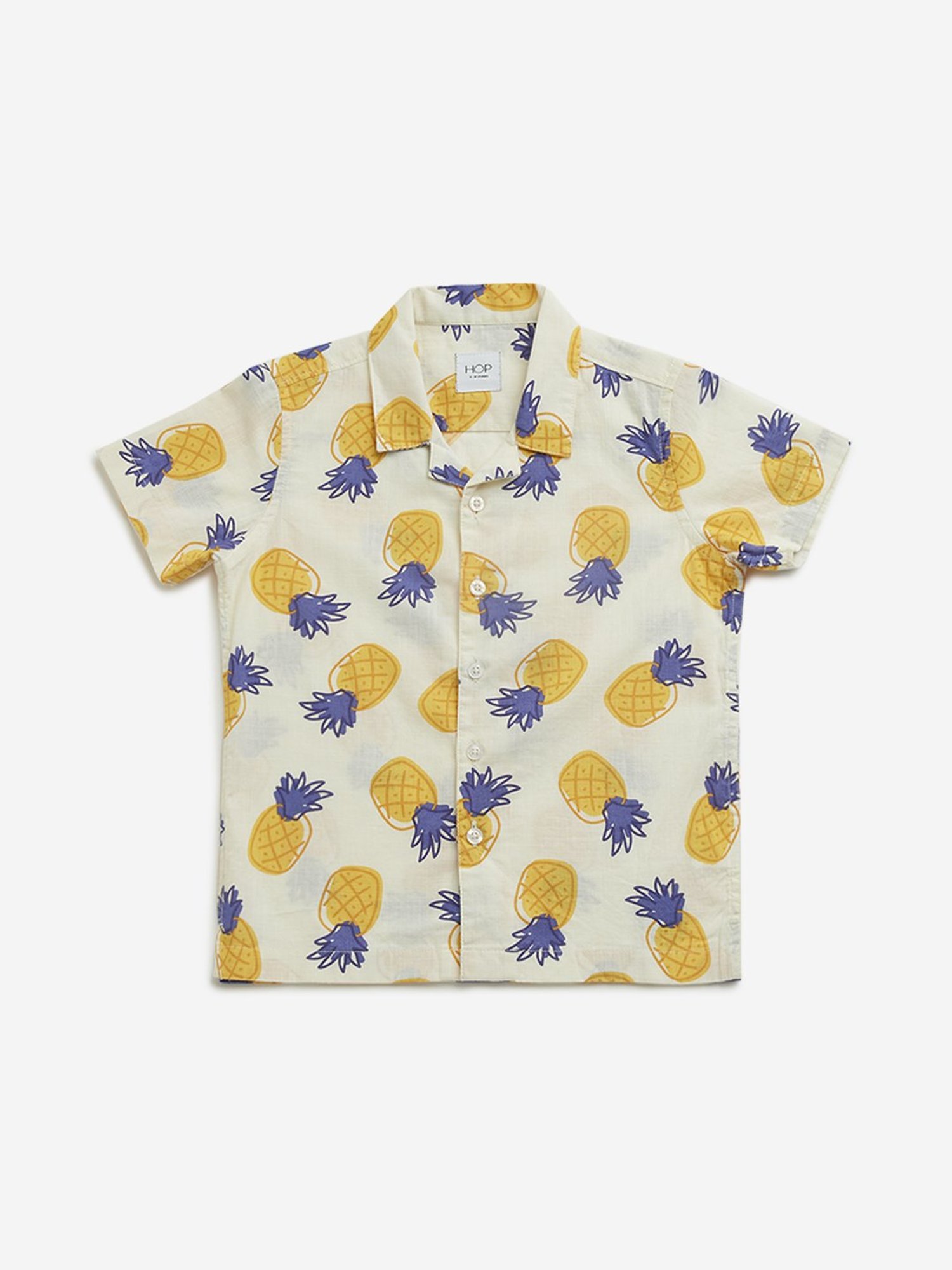 HOP Kids by Westside Yellow Pineapple Pattern Shirt