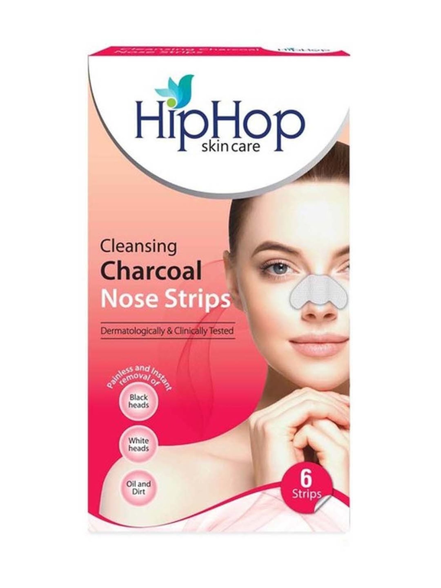 HipHop Skincare Charcoal Cleansing Nose Strips for Women - 6 Strips