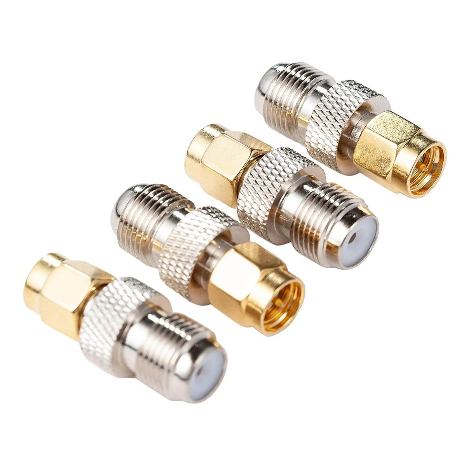 SMA Male to Coax Female, 4-Pack, Ancable SMA Male to F Female RF Coaxial Coax Adapter for RTL-SDR, Antenna, Cell Phone Booster