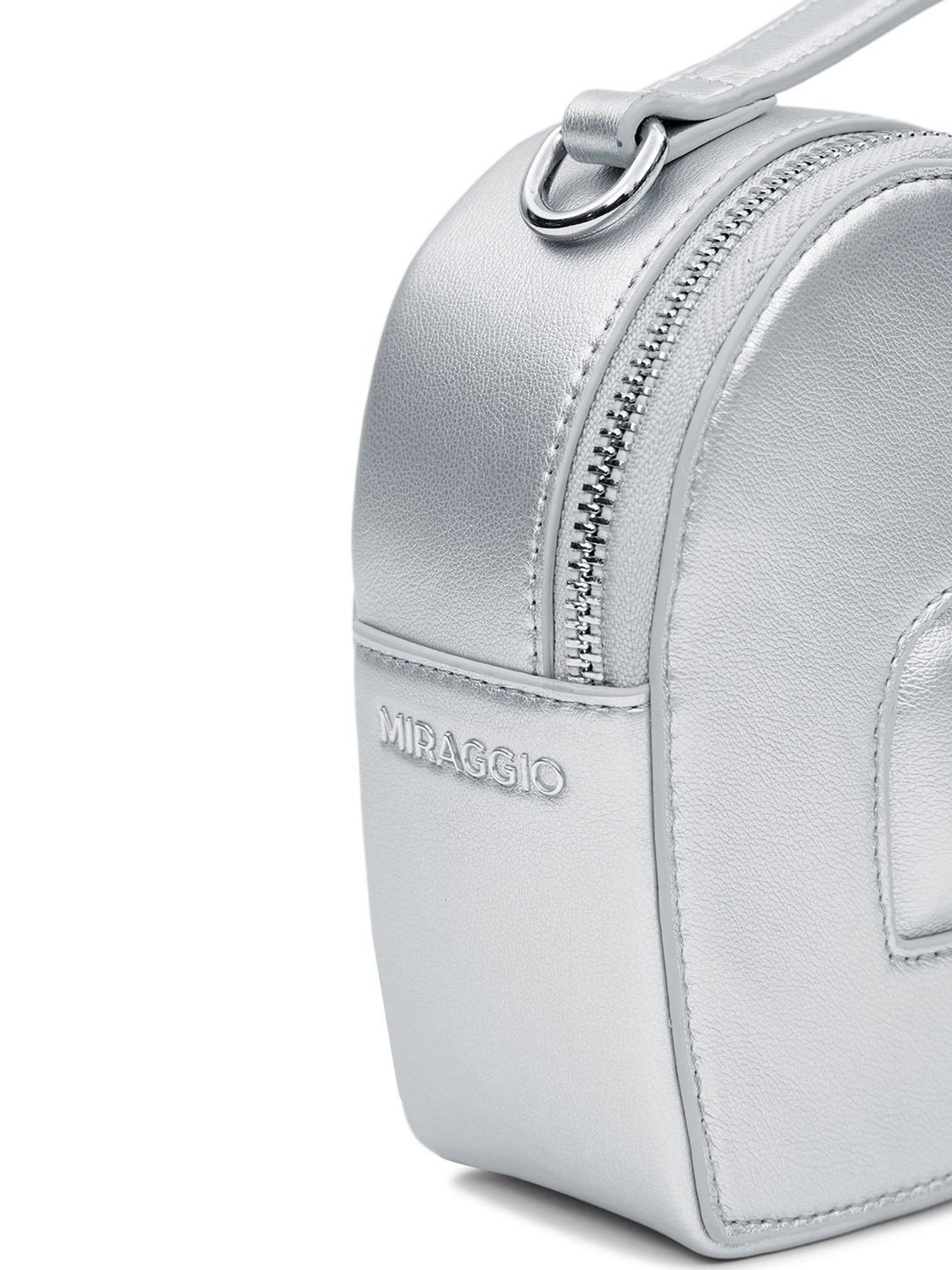 Miraggio Sweet-Heart Silver Faux Leather Solid Sling Handbag