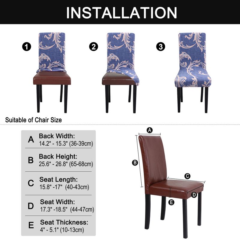 1 Pc Polyester Stretch Dining Chair Slipcovers Multicolored  - PiccoCasa