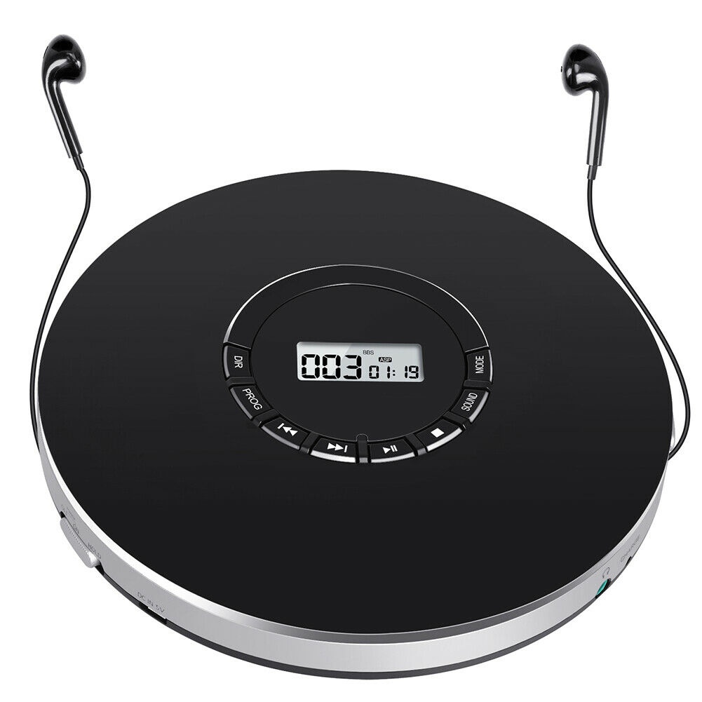 Rechargeable Portable CD Player with LED Backlit Display 12 Hour Anti-Skip AUX