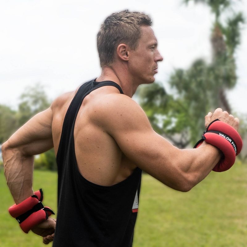 Valor Fitness Ankle and Wrist Weight Pair - Red (3lbs)